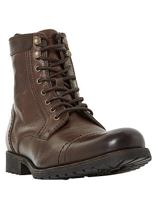 Dune Cowell Toe Cap Lace-Up Boots, Brown