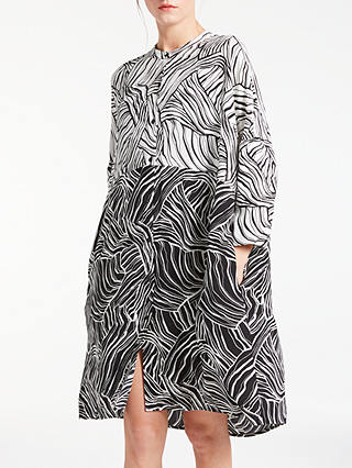 Kin Linear Print Dress, Black