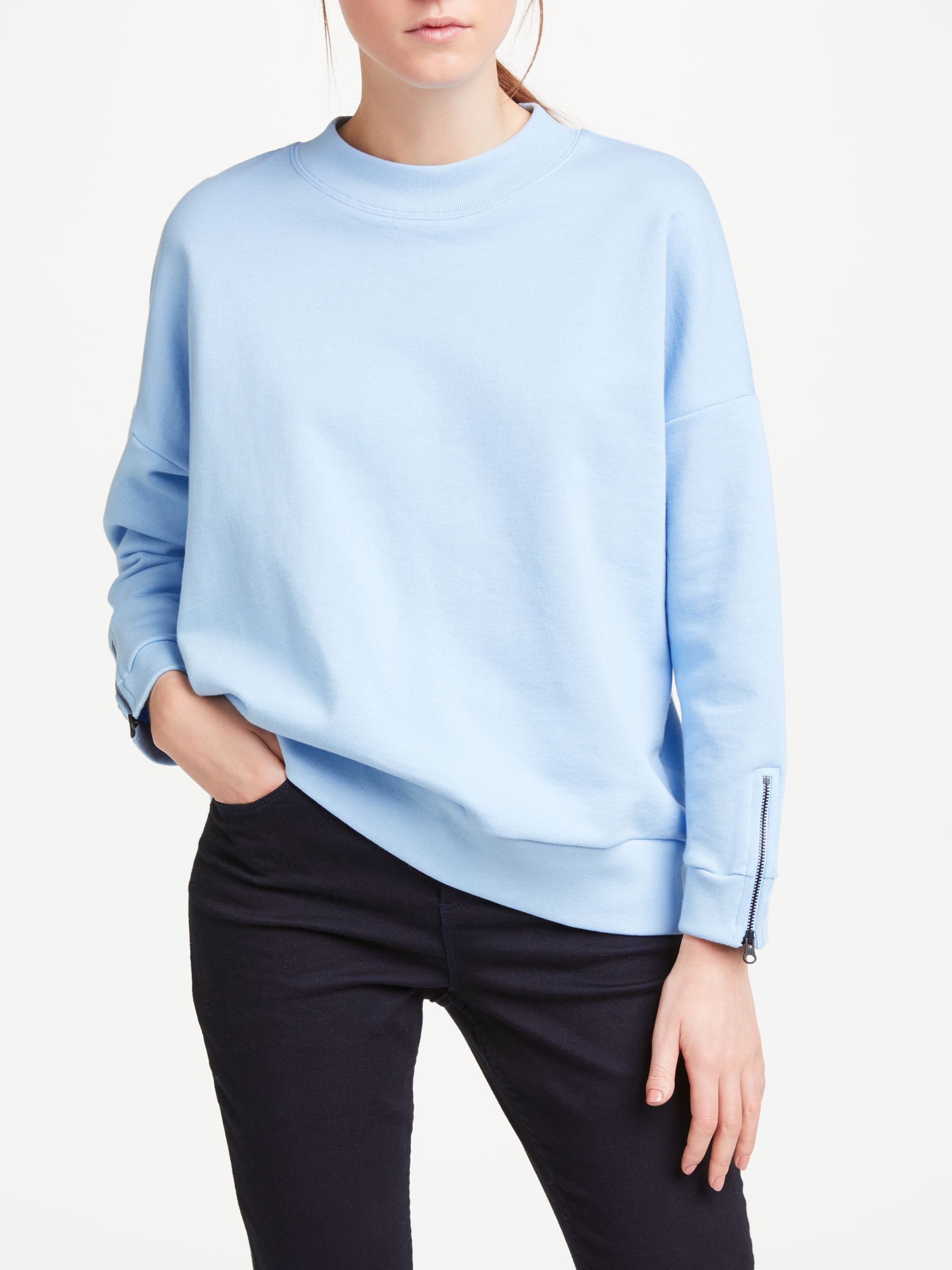 Kin Zip Detail Sweatshirt, Blue, S