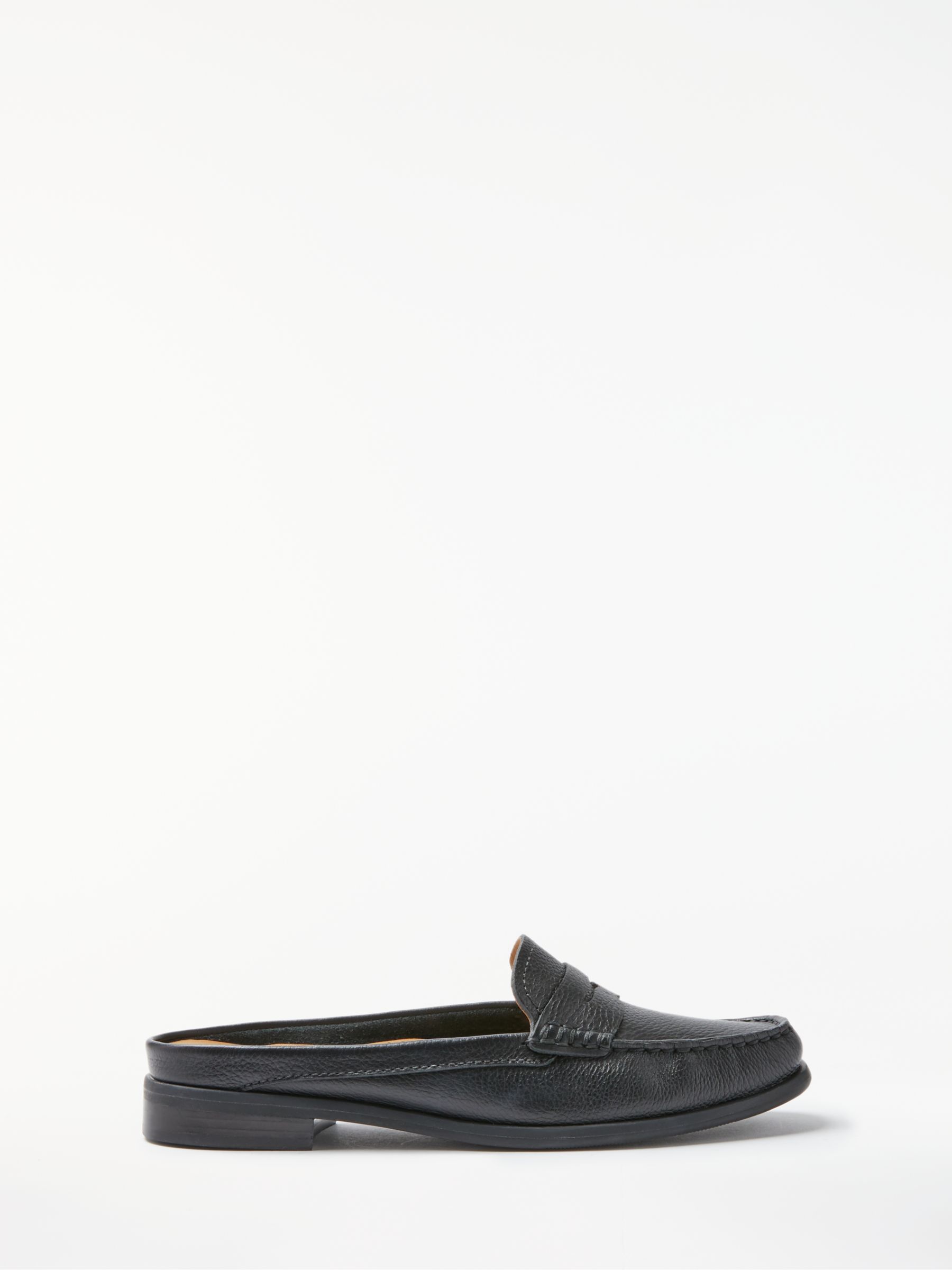 womens black backless loafers