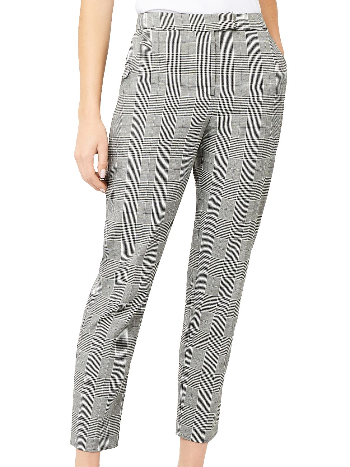 Warehouse Check Tailored Trousers, Black/White