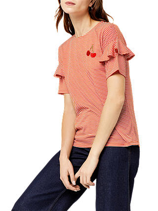 Warehouse Embroidered Stripe T-Shirt