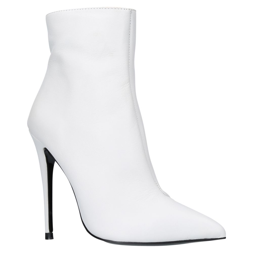 white high heel ankle boots
