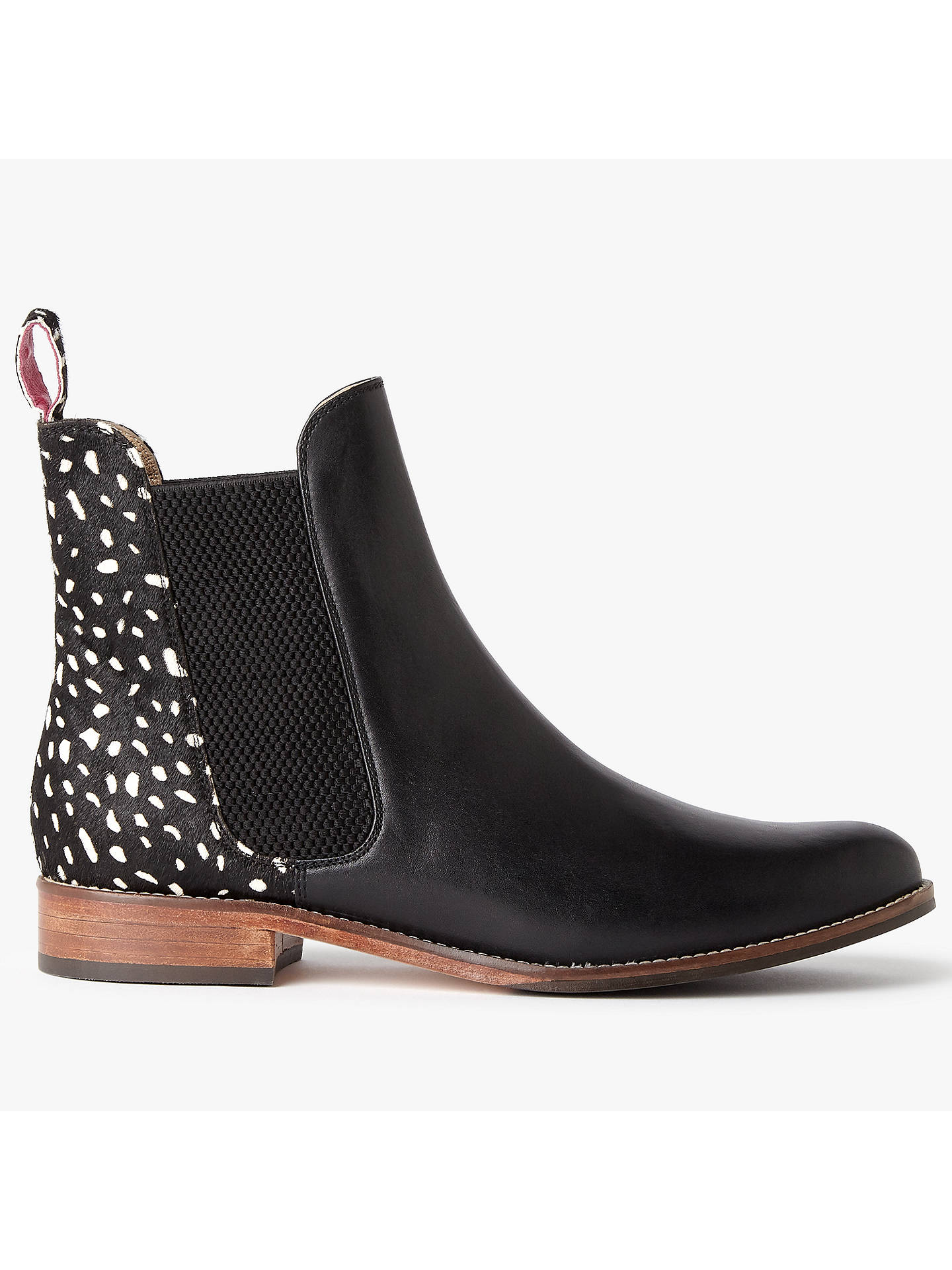 Joules Westbourne Leather Chelsea Boots, Black Spot at John Lewis ...