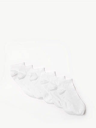John Lewis Liner Socks, Pack of 6, White