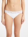 John Lewis ANYDAY Lace Trim Tanga Knickers, Pack of 3, White