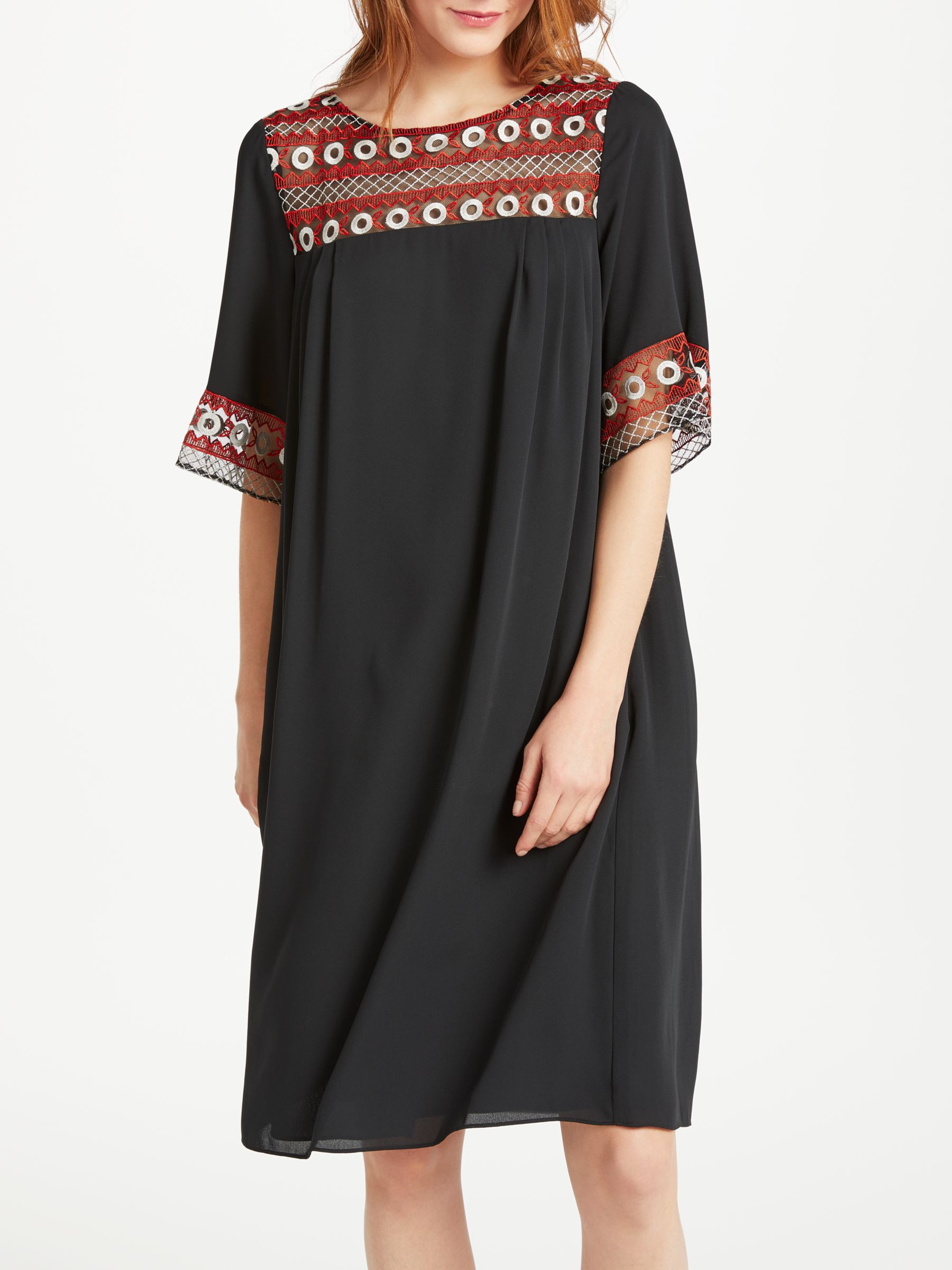 Somerset by Alice Temperley Embroidered Circles Tunic Dress, Black, 8