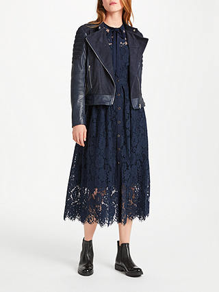 Somerset by Alice Temperley Star Leather Jacket, Navy