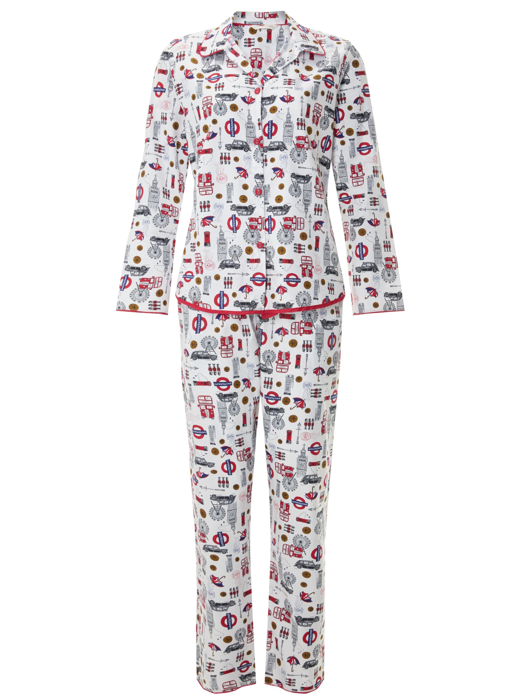 Cyberjammies Lily London Print Pyjama Set, White/Multi at John Lewis ...