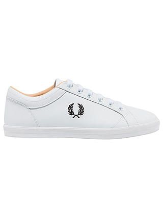 Fred Perry Baseline Leather Trainers, White/Black