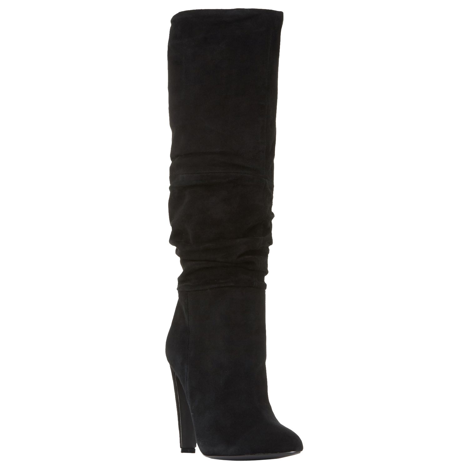 Steve Madden Carrie Ruched Knee High Boots, Black Suede at John Lewis
