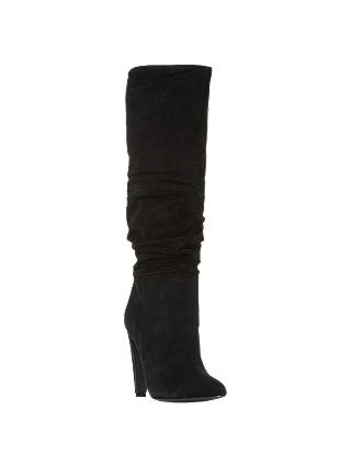 Steve Madden Carrie Ruched Knee High Boots, Black Suede