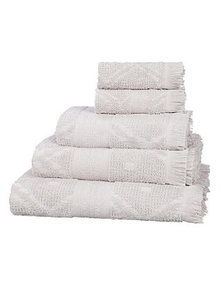 John Lewis & Partners Fusion Mahal Carved Cotton Towels, Grey