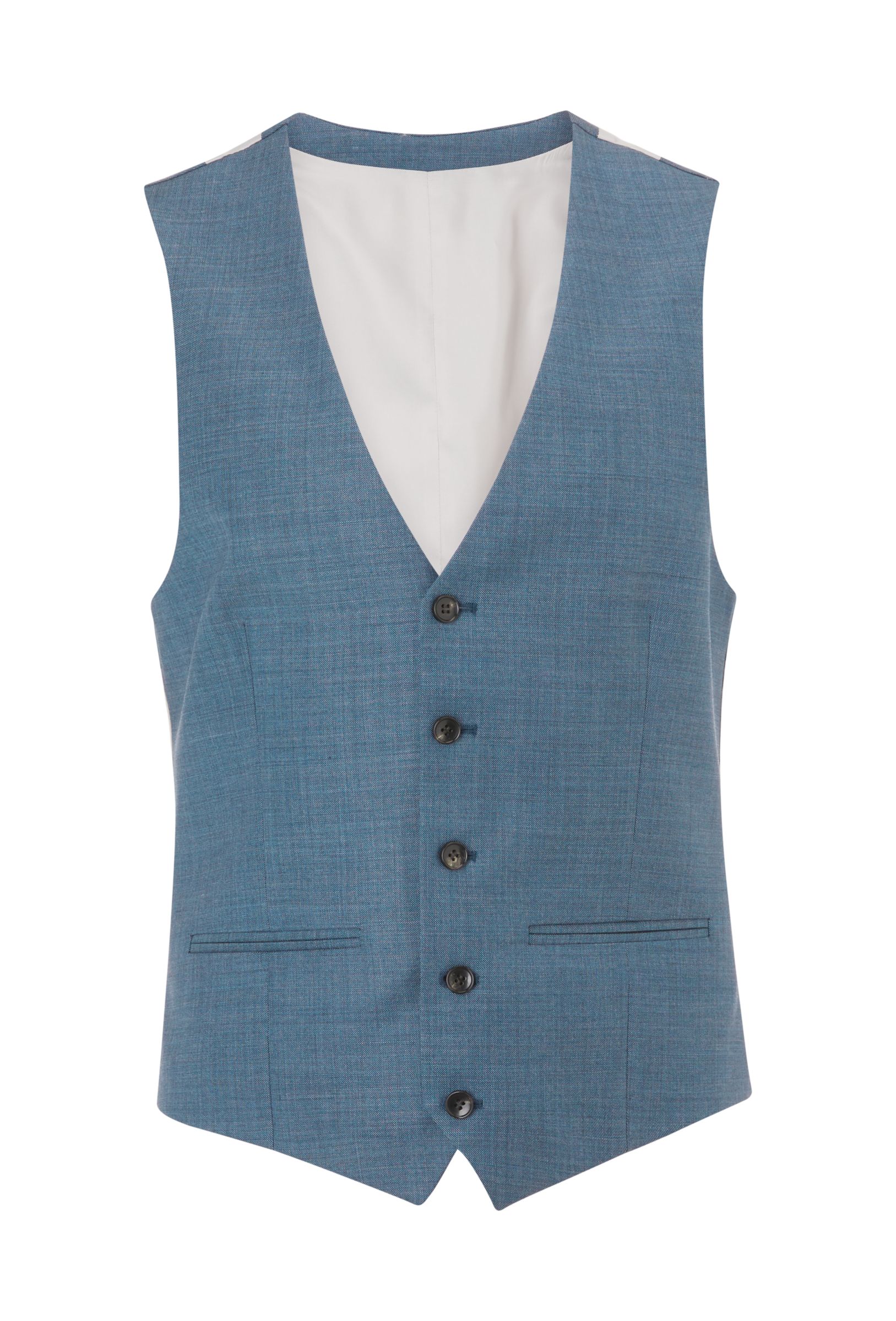 Buy John Lewis & Partners Woven in Italy Super 130s Wool Sharkskin Waistcoat, Steel Blue, 38R Online at johnlewis.com
