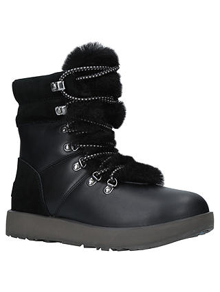 UGG Viki Waterproof Ankle Boots, Black Leather