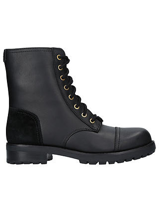 UGG Kilmer Lace Up Ankle Boots, Black Leather/Suede