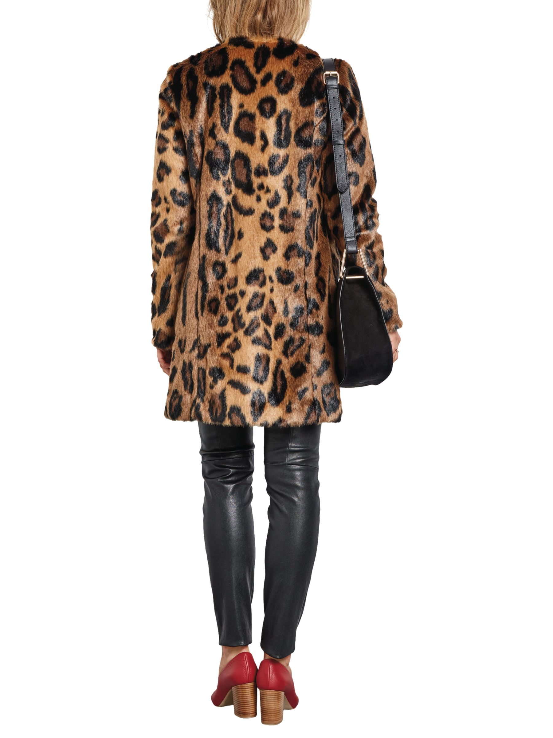 hush Leo Faux Fur Coat, Leopard at John Lewis & Partners