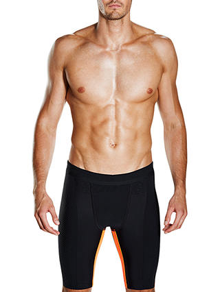 Speedo Fit Powerform Pro Jammers Swimming Shorts, Black/Orange