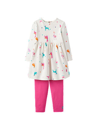 Baby Joules Christina Festival Friends Dress and Leggings Set, Pink