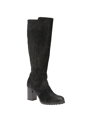 Geox New Lise Knee High Boots, Black Suede