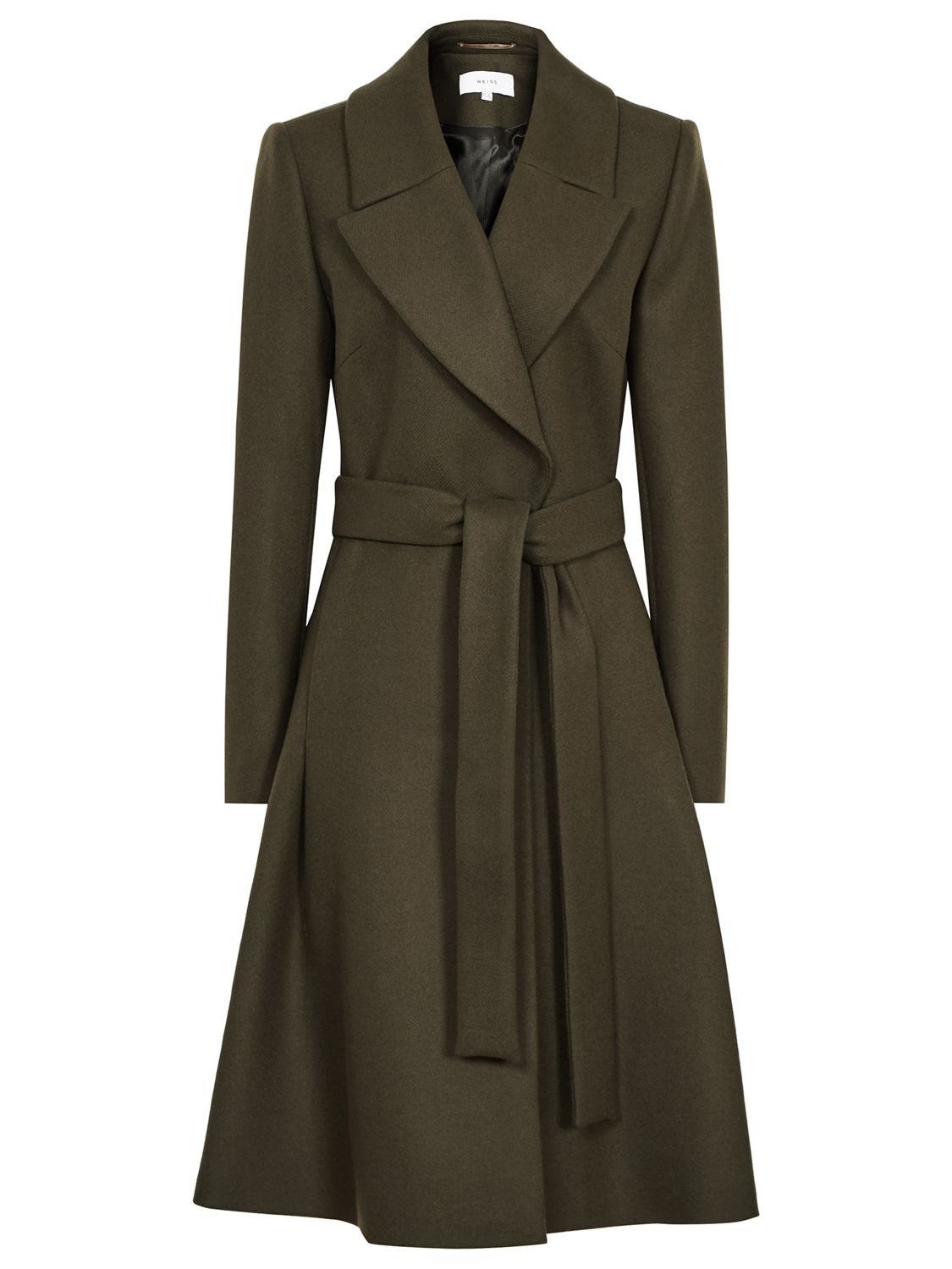 Reiss Halle Fit And Flare Coat, Khaki