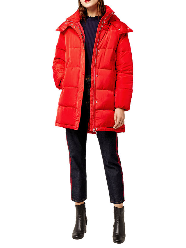 Warehouse Padded Bubble Coat, Red at John Lewis & Partners