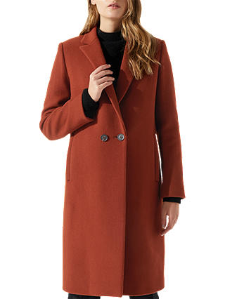 Jigsaw Melange Wool Matchinsky Coat, Rust
