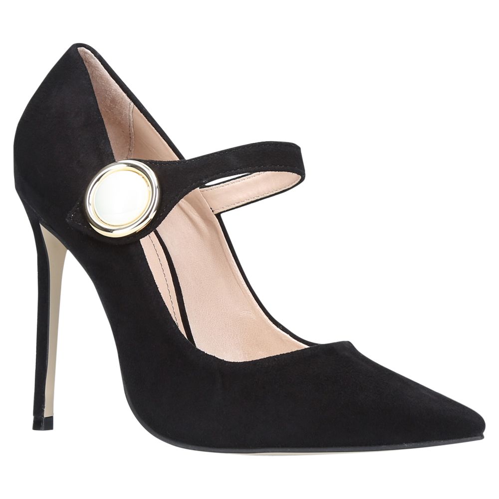 Carvela Argon Pointed Toe Stiletto Heeled Court Shoes, Black Suede