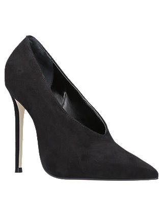 Carvela Alistair Pointed Toe Stiletto Heeled Court Shoes, Black Suede