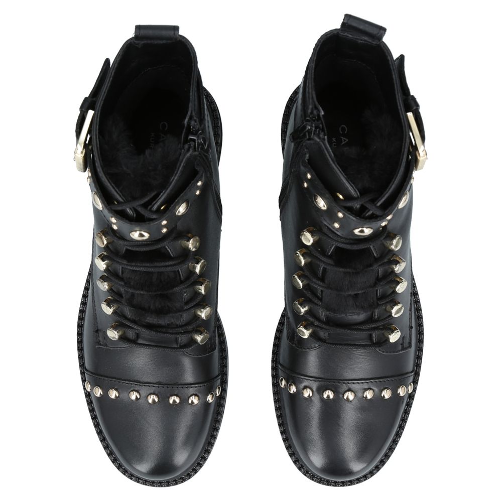 Carvela Son Lace Up Ankle Boots, Black Leather at John Lewis & Partners