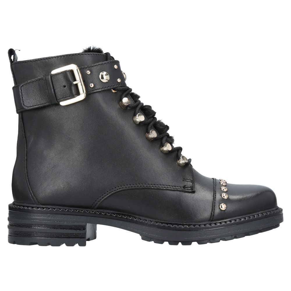 Carvela Son Lace Up Ankle Boots, Black Leather at John Lewis & Partners