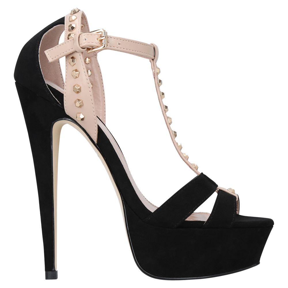 Carvela Krystal Platform Stiletto Heeled Sandals, Black at John Lewis ...