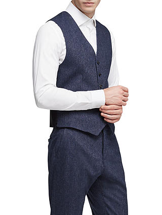 Reiss Reynolds Donegal Waistcoat, Airforce Blue