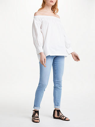 AND/OR Mia Embroidered Top, White