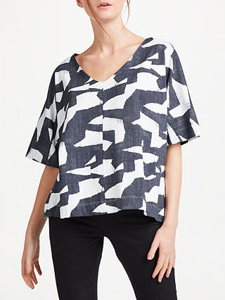 Kin Denim Block Print V-Neck T-Shirt, Multi