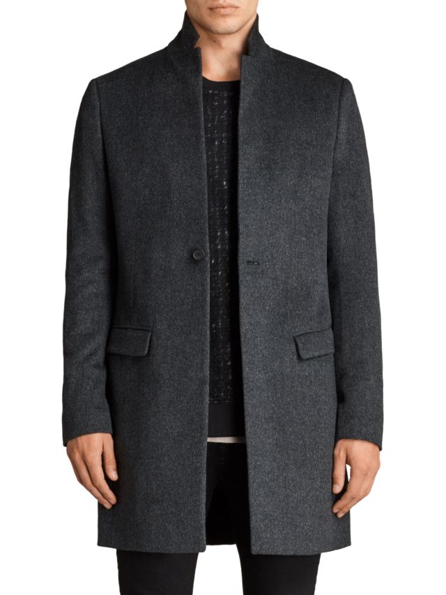 AllSaints Bodell Wool Tailored Coat, Charcoal Grey, 34R