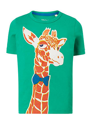 John Lewis & Partners Boys' Giraffe Print T-Shirt, Green