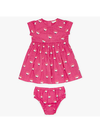 John Lewis & Partners Baby Floral Dress and Knickers, Pink