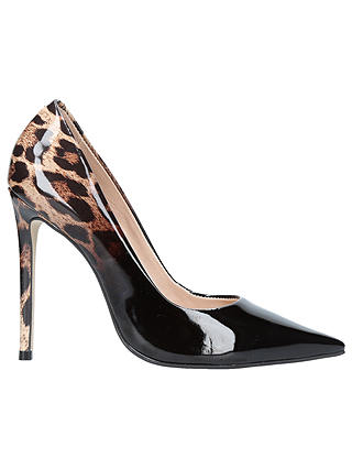 Carvela Alice Stiletto Heeled Court Shoes, Black/Leopard
