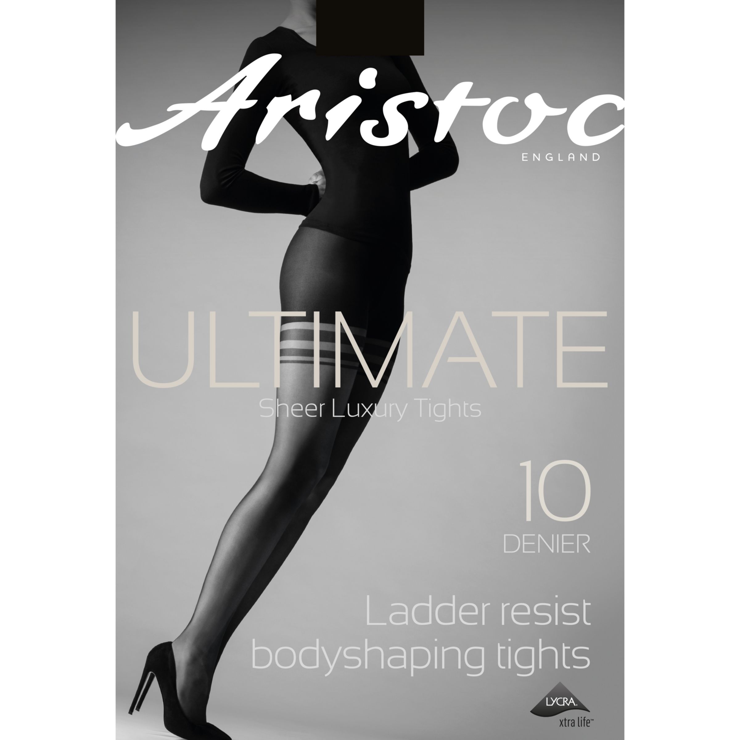 Aristoc 10 Denier Ultimate Banded Bodyshaping Tights, Black, M