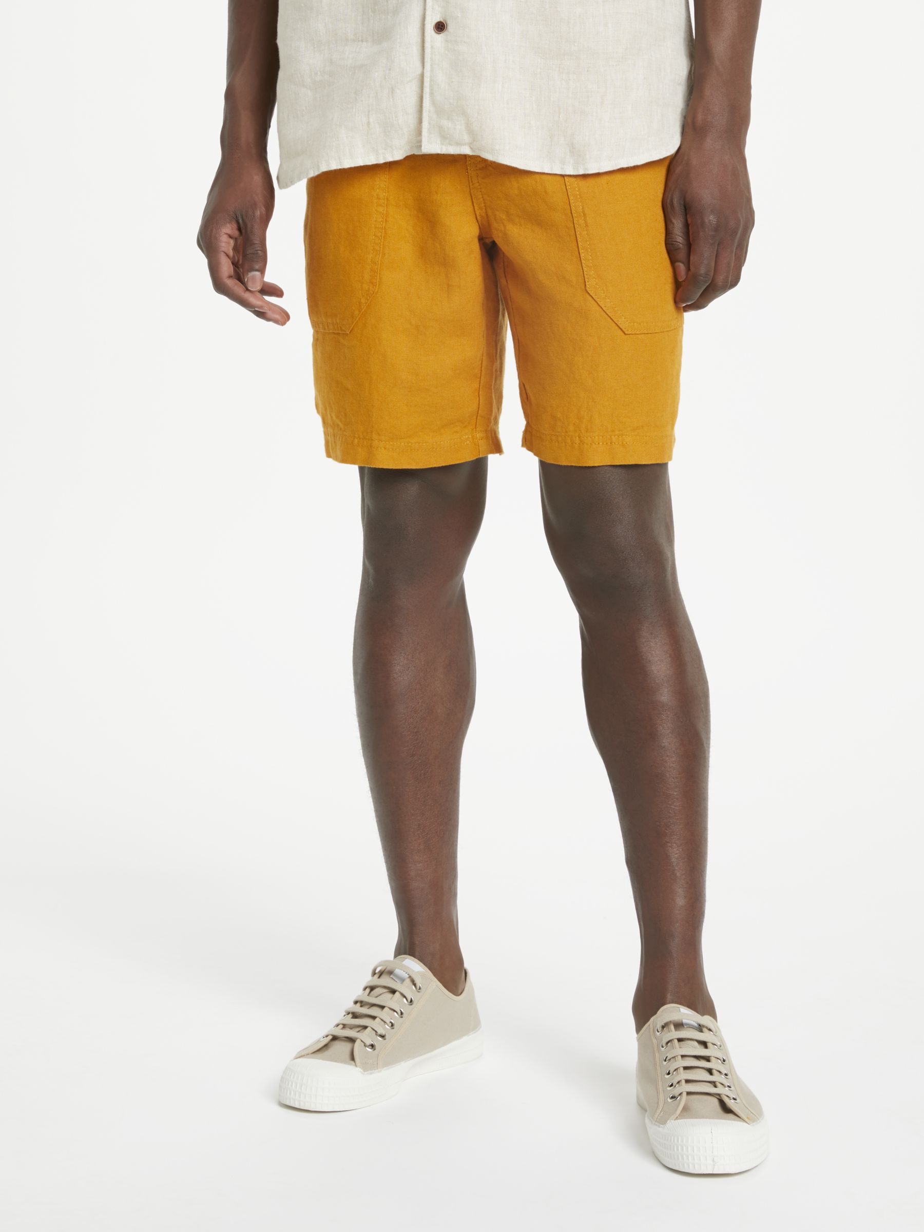 JOHN LEWIS & Co. Linen Shorts, Gold, 32R
