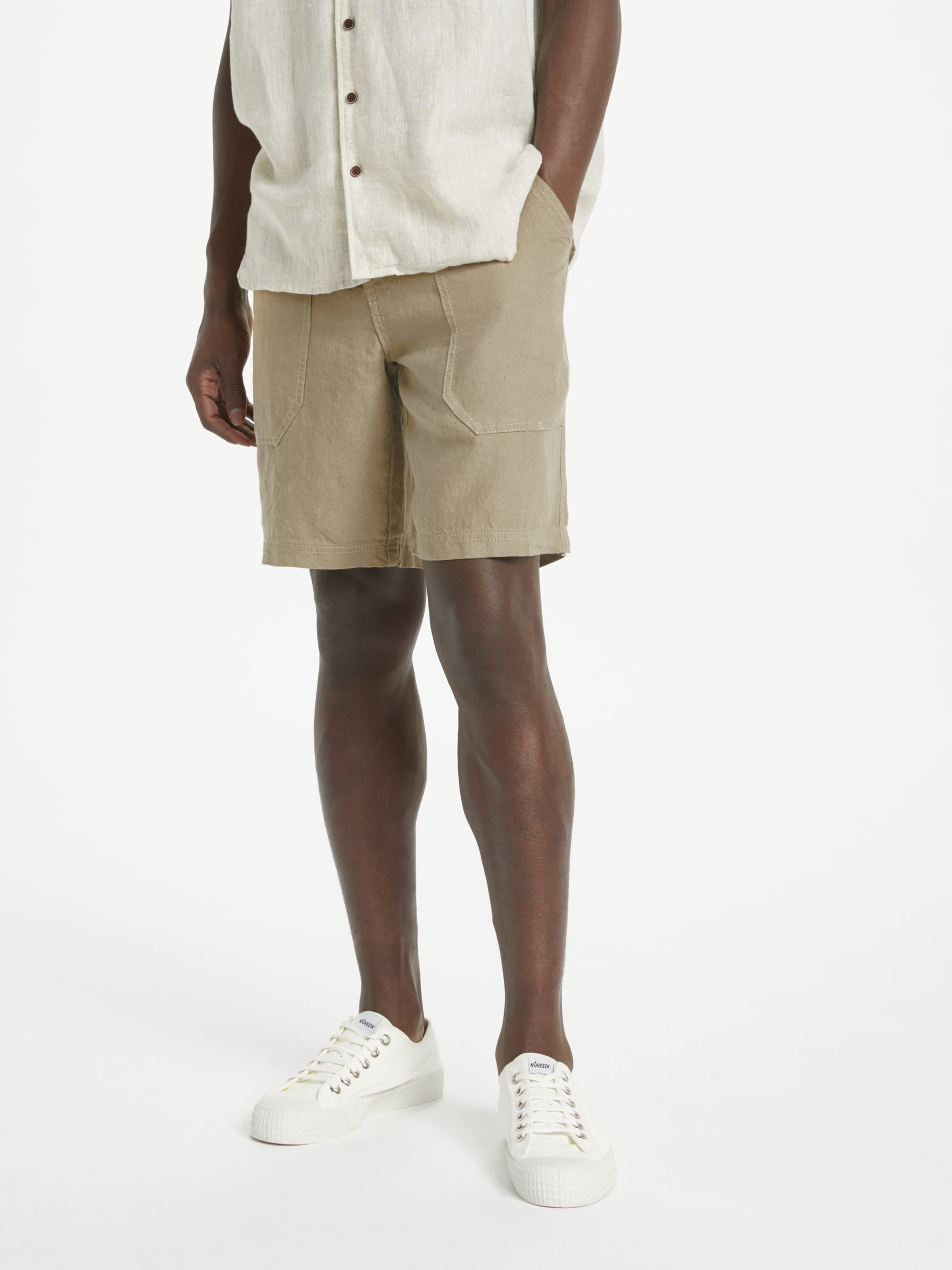 JOHN LEWIS & Co. Linen Shorts, Stone, 32R