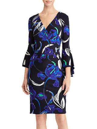 Lauren Ralph Lauren Blanette Floral Print Dress, Blue/Jardin Green
