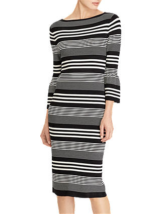 Lauren Ralph Lauren Fantini Stripe Dress, Polo Black/Mascarpone Cream