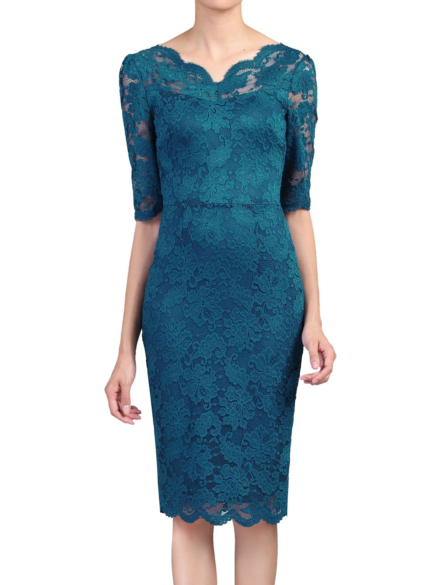 jolie moi blue lace dress