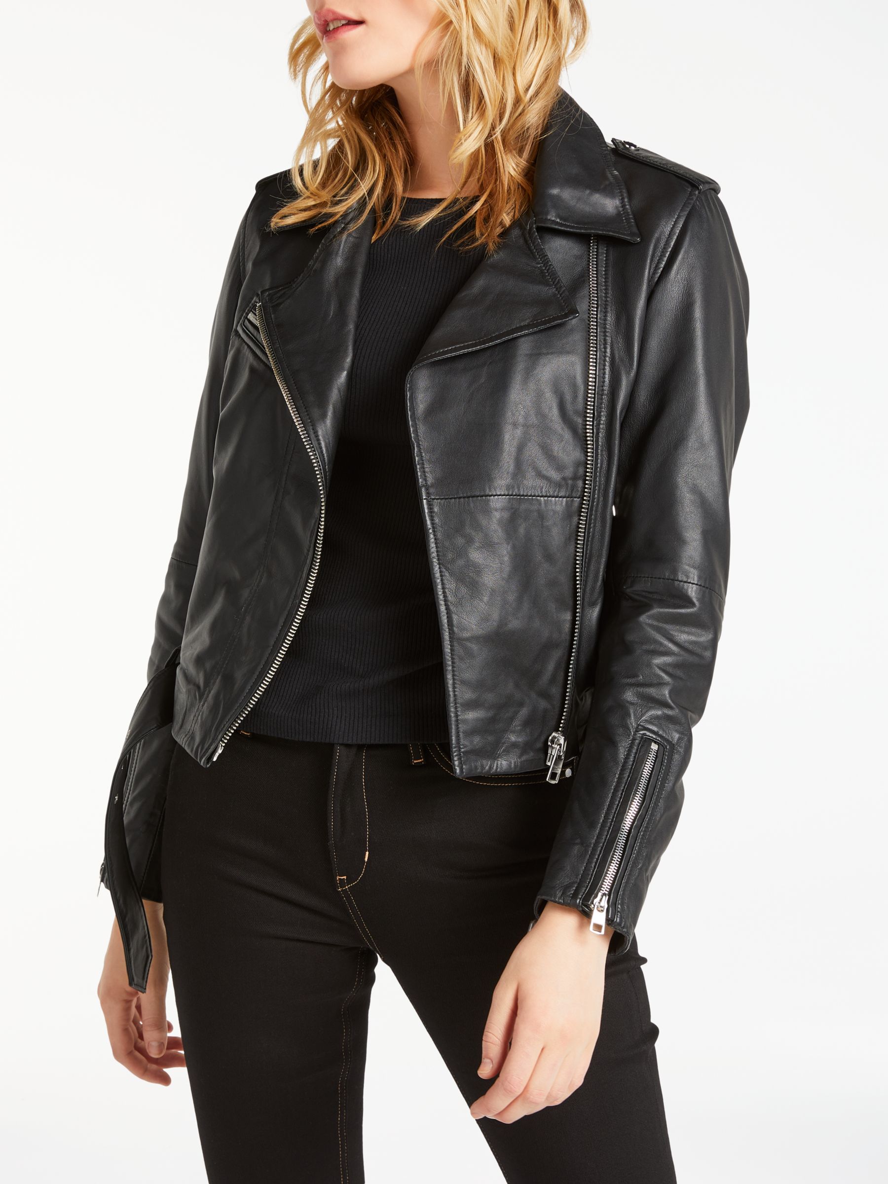 calvin klein leather biker jacket