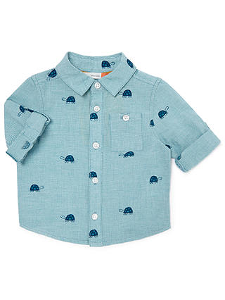 John Lewis & Partners Baby Turtle Print Shirt, Blue