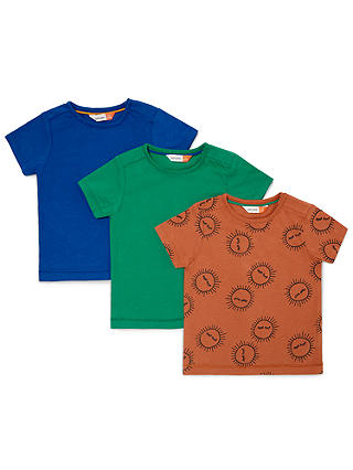 John Lewis & Partners Baby Sun Jersey Short Sleeve T-Shirt, Pack of 3, Multi