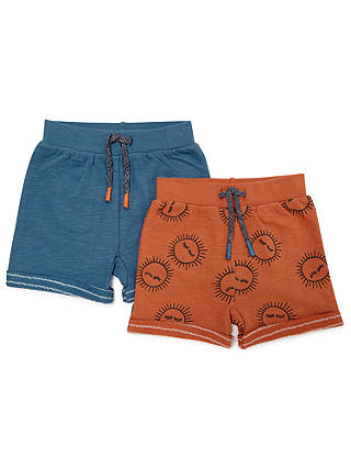 John Lewis & Partners Baby Jersey Sun Shorts, Pack of 2, Multi