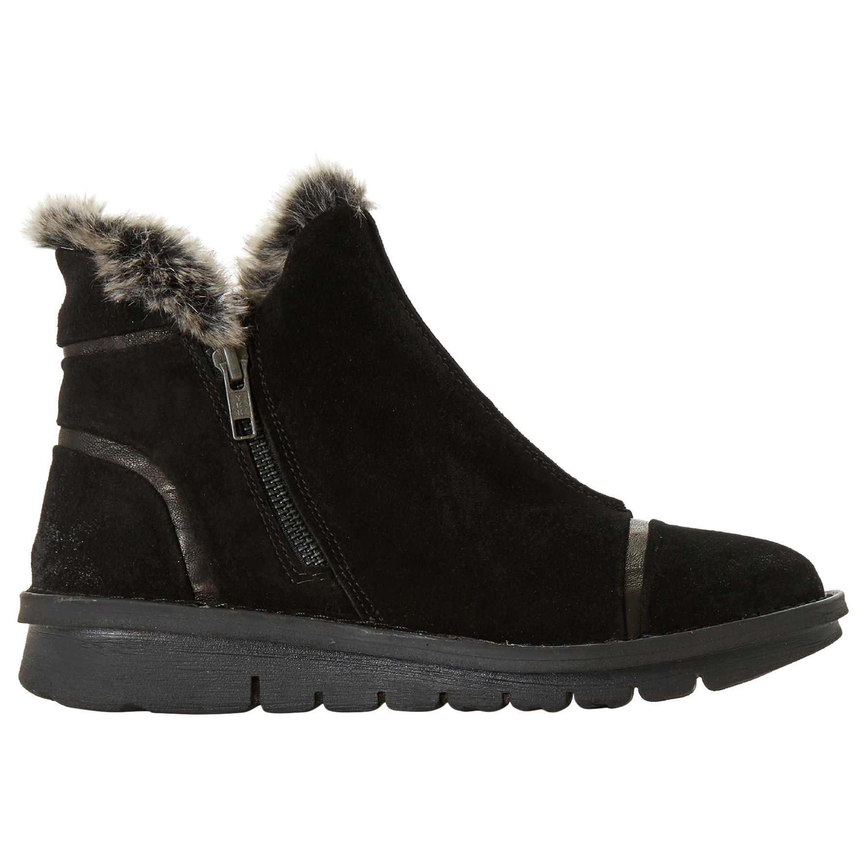 dune fur lined ankle boots